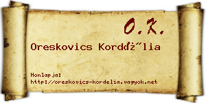 Oreskovics Kordélia névjegykártya